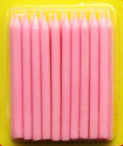 China Light Pink Color Glitter Birthday Candles 20pcs For Girls Party / Valentine's Day wholesale