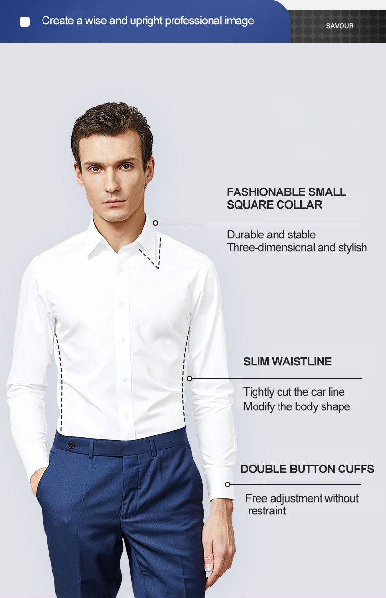Spring Four-Season Men's Long-Sleeved Shirt with Waterproof and Stain-Proof Material