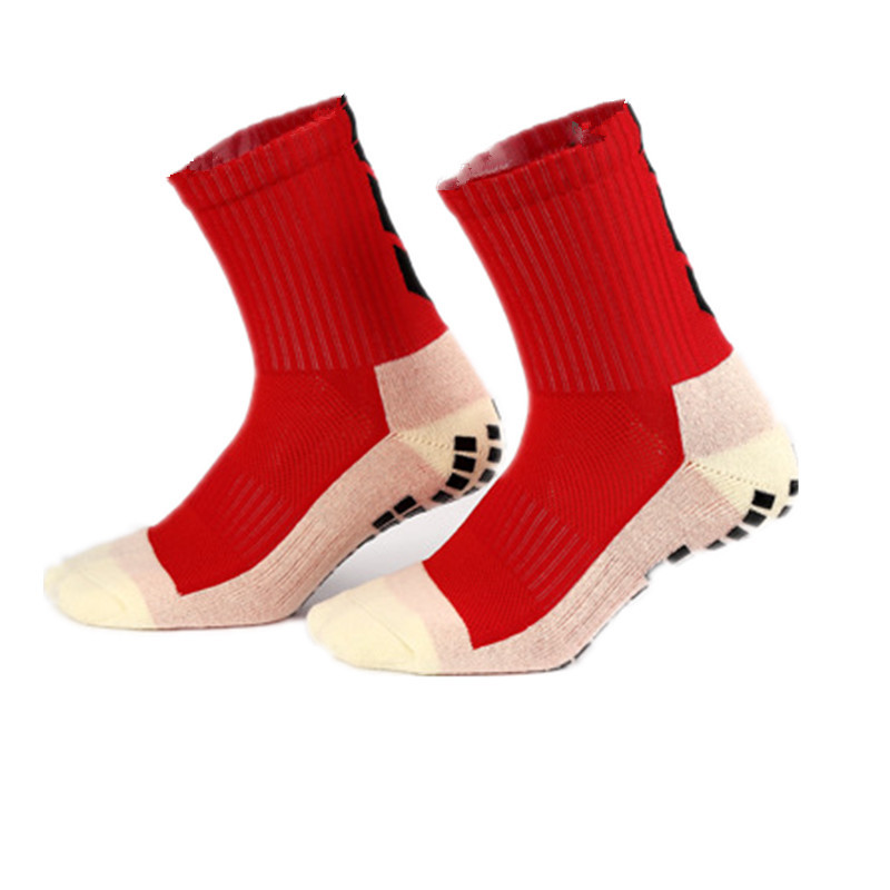 9 Colors Lattice Pattern Long Tube Football Socks for Men Cotton Anti Slip Soccer Socks