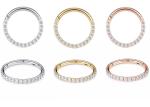 Dia 9mm 11mm 18k Gold Nose Stud , Nose Ring Piercing With 0.14ct Natural