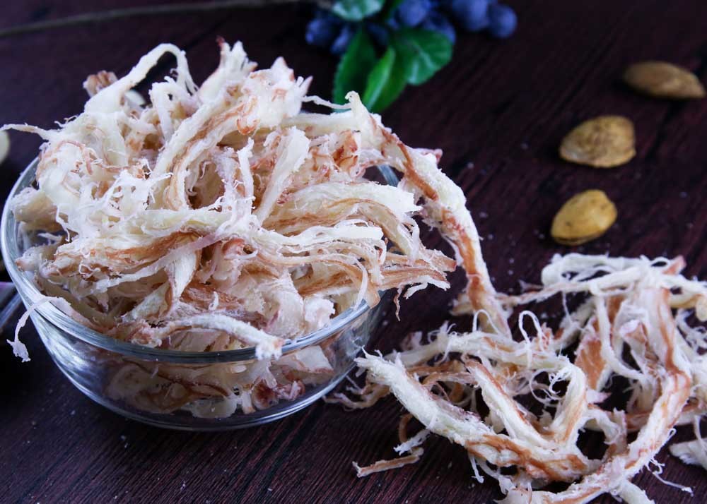 Red Color Roasted Dried Squid Strip Iron Plate Salty Korean Market