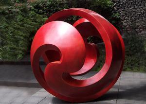 China Public Red Stainless Steel Sphere Sculpture / Large Metal Art Sculptures wholesale