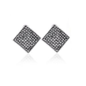 China Thailand Silver Pave Marcasite Stud Earrings Women's Vintage Jewelry (E11063) wholesale