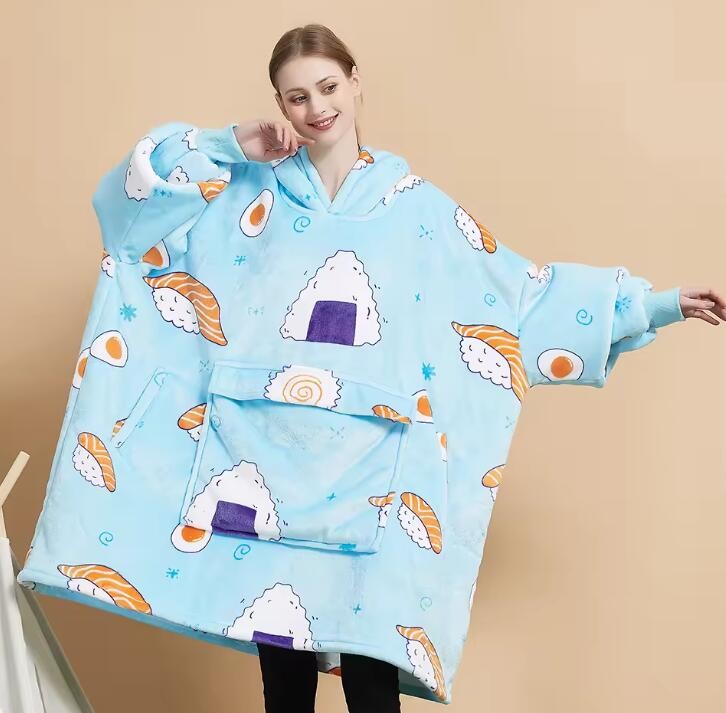 100% Polyester Fleece Oversized Hooded Blankets Unisex Ultra Comfortable