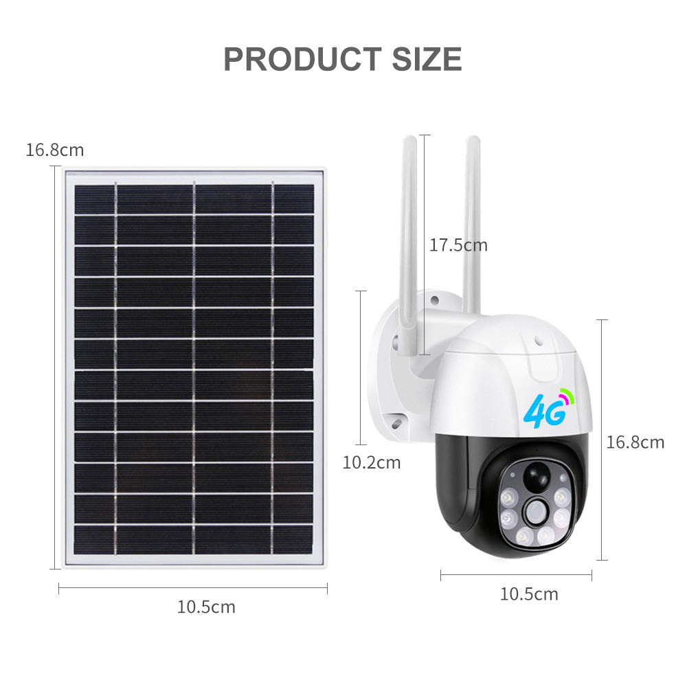 plastic outdoor low power consumption mini 1080P 2MP 4G WIFI PT camera solar security system