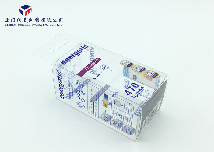 Rectangle PET Clear Plastic Box Packaging Hang Strip On Top Easily Assemble