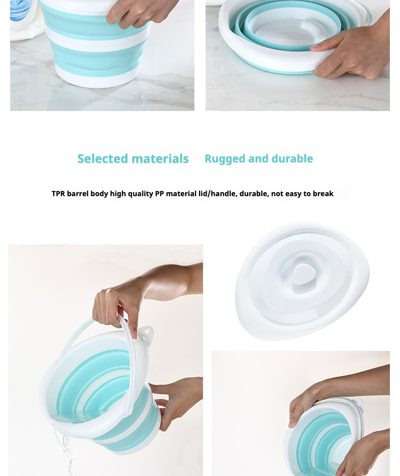 Convenient Foldable Plastic Bucket Multi-functional for Home and Outdoor Applications