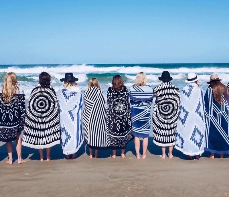 Camping Rug, Beach Blanket Silky Soft 85"x72" Boho Sand Proof Beach Blanket Sand Proof Mat with Corner Pockets