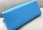 Stitching Womens Leather Tote Shopper Bag Blue With Single Shoulder Strap