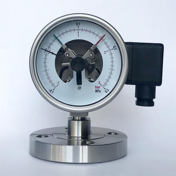 Stainless Steel 63mm Dial Pressure Gauge 3 Bar 0.3 MPa Electric Contact