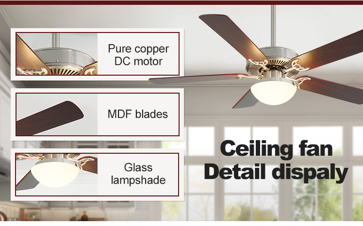 Modern Design Smart Home Remote Control LED Ceiling Fan Light with 2- Coverage