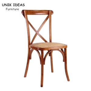 China Nordic Mordern Wooden X Cross Back Chair Wedding Banquet Furniture Bentwood Chairs wholesale