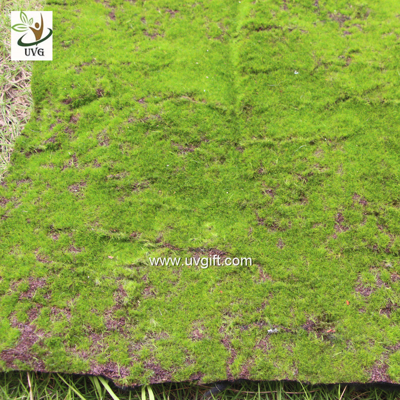 UVG landscape decor accessories flocking artificial moss carpet garden synthetic grass mat for indoors use GRS041