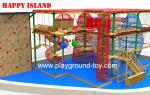 Galvanized Steel Home Park Adventure Playground Ropes / Solid Wood