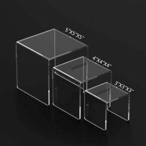 China Transparent Acrylic Display Rack Risers Stand Showcase For Dessert Jewelry Dispaly wholesale