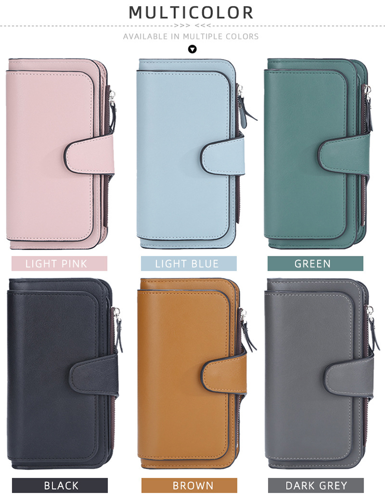 Retro Pattern Type Women Long Wallets Double Zipper Clutches for Multifunction Wallets