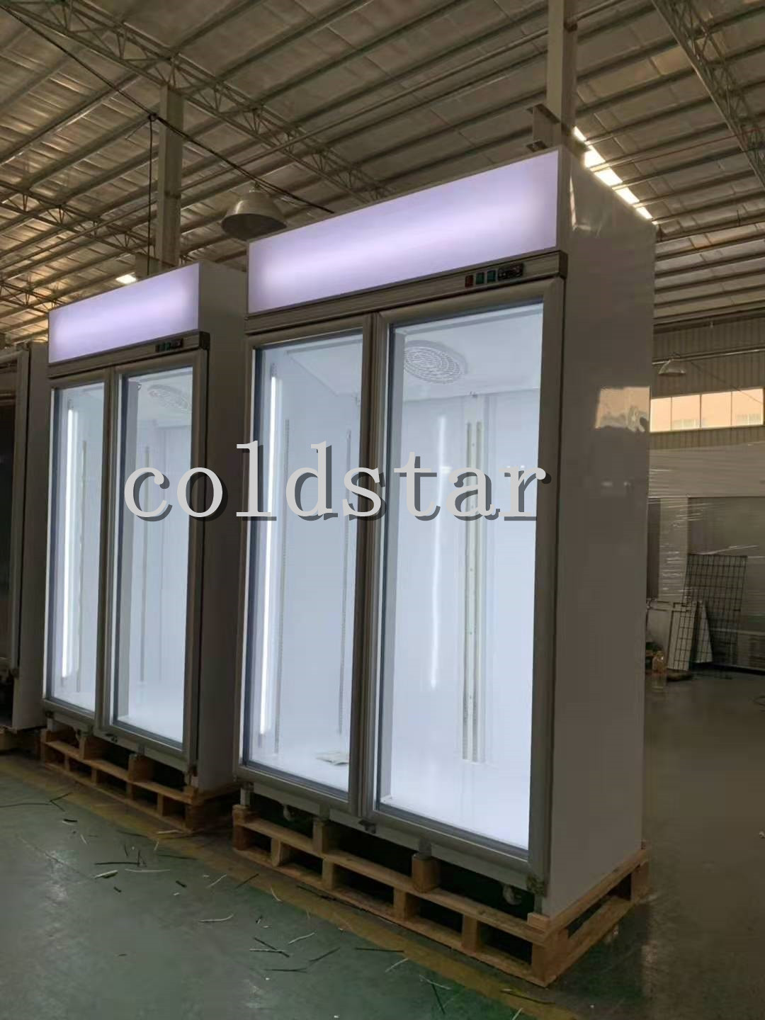 Supermarket Display Refrigerators Two Glass Door Beer Fridge Upright Drink Beverage Cooler