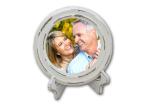 5.5 Inch Wooden Photo Frames White Round Picture Frames For Home Decoration
