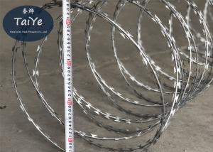 China Heavy Galvanized Razor Blade Fencing Coil Diameter 450mm Military Razor Barbed Tape wholesale