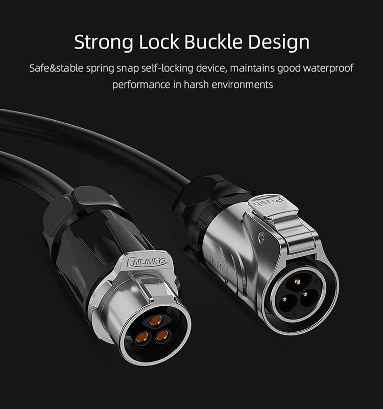 Cnlinko LP 20 2 Pin Plastic and Metal Aviation Connectors Wiring Screw Ip68 Waterproof Cable Connector