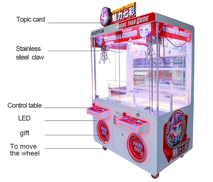 Colorful Coin Operated Doll Prize Vending Machine Mini Plush Toy Charming