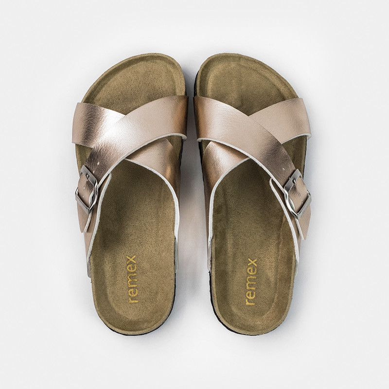 Leather Strap Womens Sliders Size 9 , EVA Sole Adjustable Slides Womens