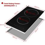 2 Burner Electric Cooktop Built In 12 Inch Ceramic Cooktop 3000W 220V-240V