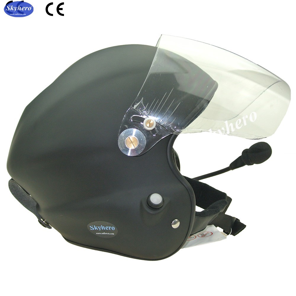 New colour Matt black Noise cancel paramotor helmet with goprobase professional factory