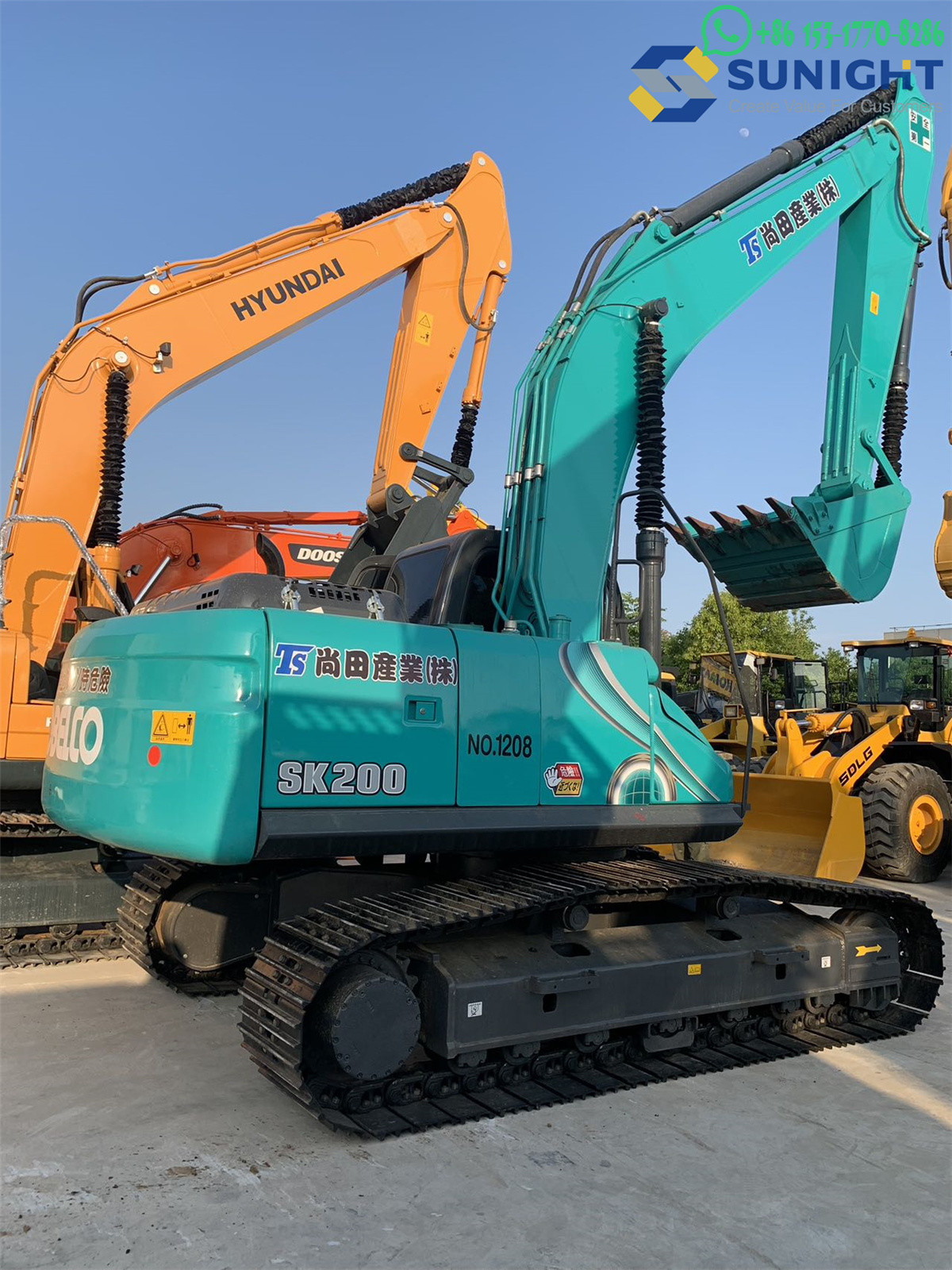 Good Performance Original Kobelco SK200 SK200-8 Sk200-10 Used Excavators 20ton Digger Crawler Type For Mining