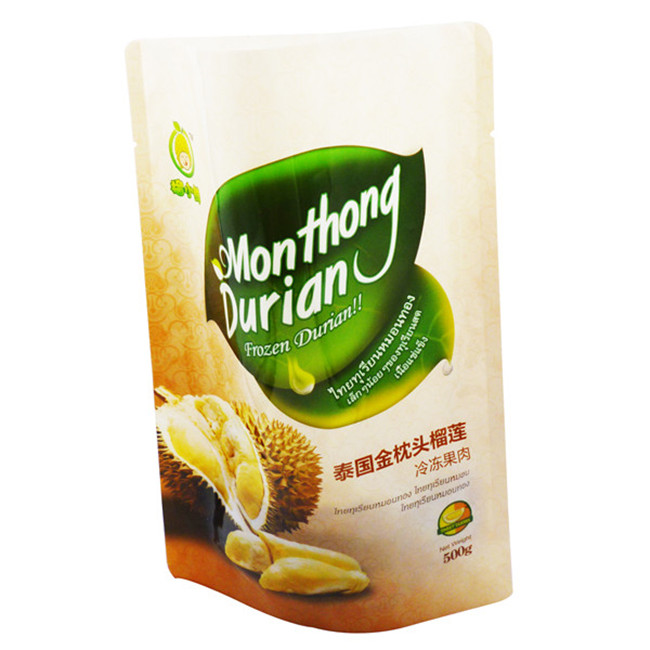 Custom food packaging Waterproof biodegradable plastic foil bag Zipper standing bag