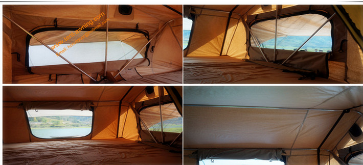 Outdoor 2-4 Persons Trailer Tent Waterproof Aluminum Poles Car Tent