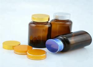 China Wide Mouth 120cc Amber Pill Bottles Seal Metal Lid For Long Distance Travel wholesale