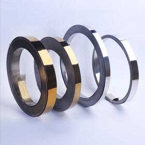China 100mm Mirror Polished Stainless Steel Strip Decorative SS 201 Slit Edge wholesale