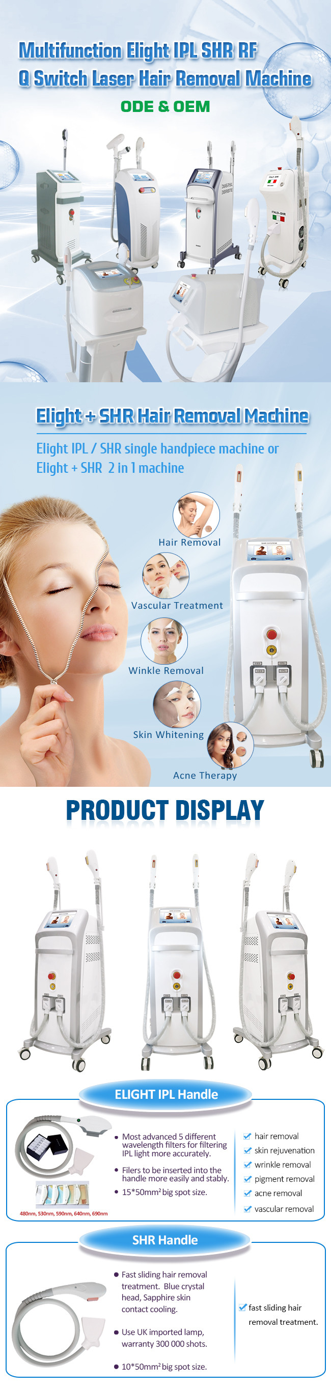 Ipl Hair Removal Machine / Portable Ipl Hair Removal Machine