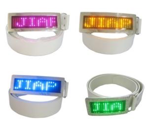 China Custom flashing led message display belt buckle wholesale
