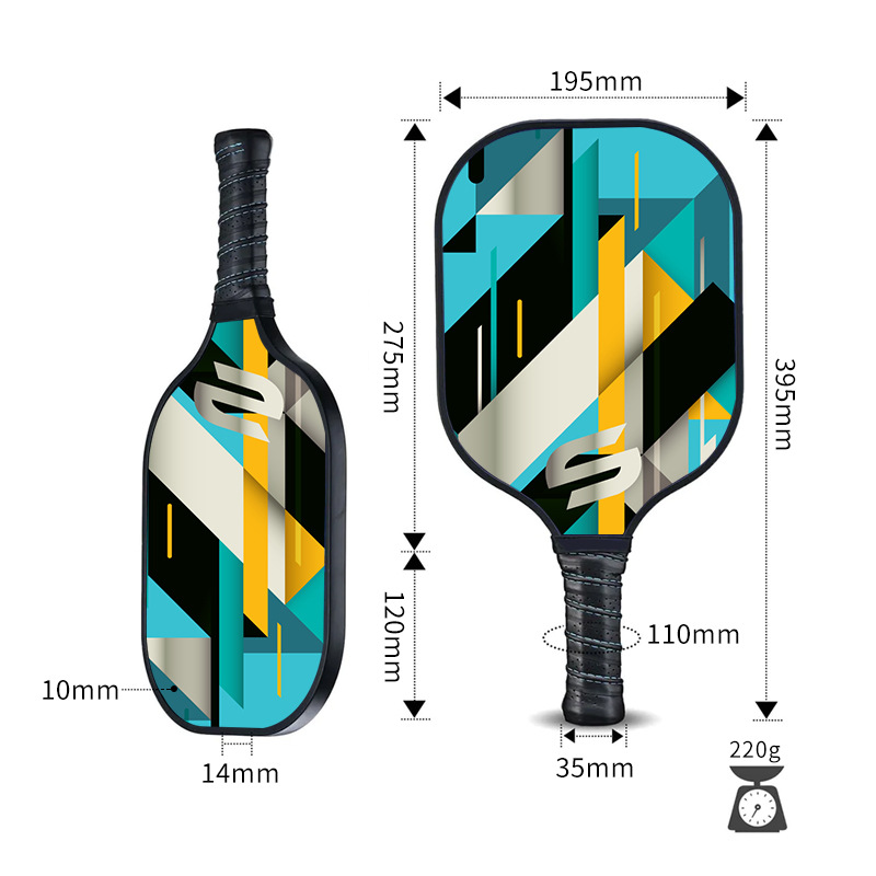 10mm Polypropylene Core Pickleball Paddle 40cm Length 220g Custom Pickleball Rackets