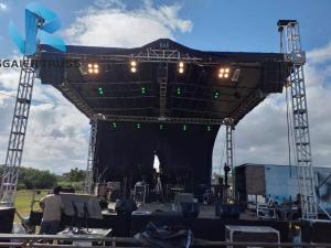 China Welded Aluminum Flat Roof Truss In Concert For Large Scale Performance wholesale
