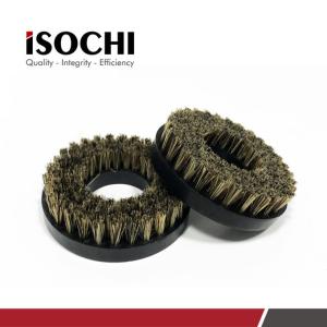 China CNC PCB Pressure Foot Brush Black Plastic Handle Brown Bristles OD 50mm wholesale