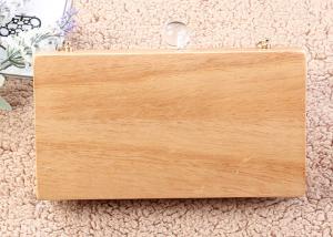 China Hard Case Ladies Wooded Evening Clutch Bags With Black Velvet Lining wholesale