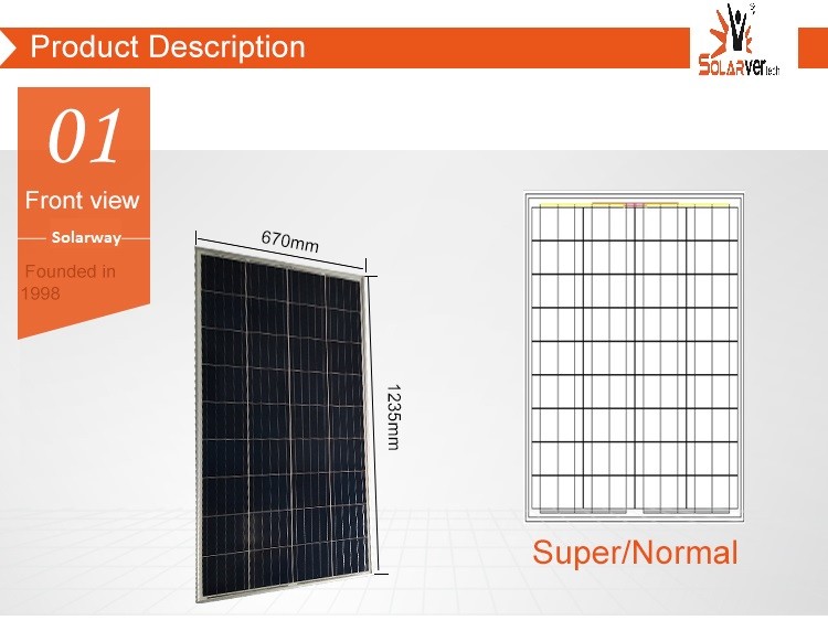 TUV Approval 120w Polycrystalline Solar Power Panel