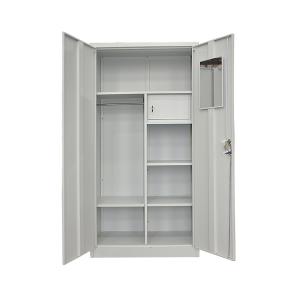 China Multifunctional KD Metal Wardrobe Closets With Hanger and Adjustable Shelves wholesale