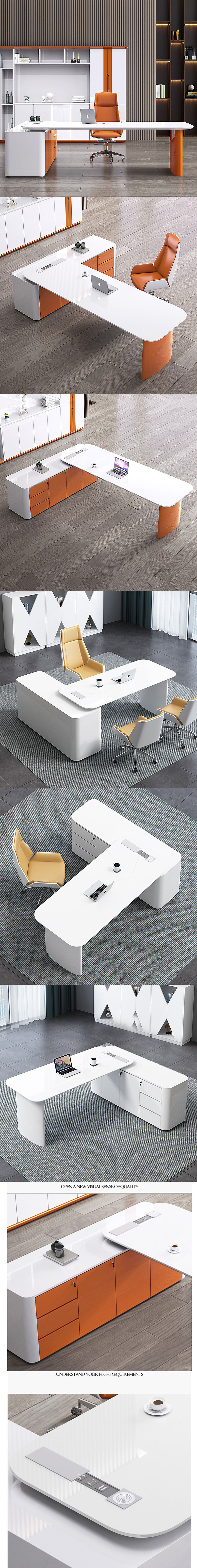 Simple Style Employee Office Desk with and ISO9001/ISO14001 Approved Modern Boss Desk