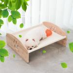 Bamboo Wooden Dog Bed Frame Platform Oxford Cloth ODM
