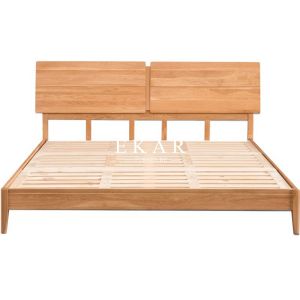 Modern Simple Solid Oak Wood Bed Designer Furniture