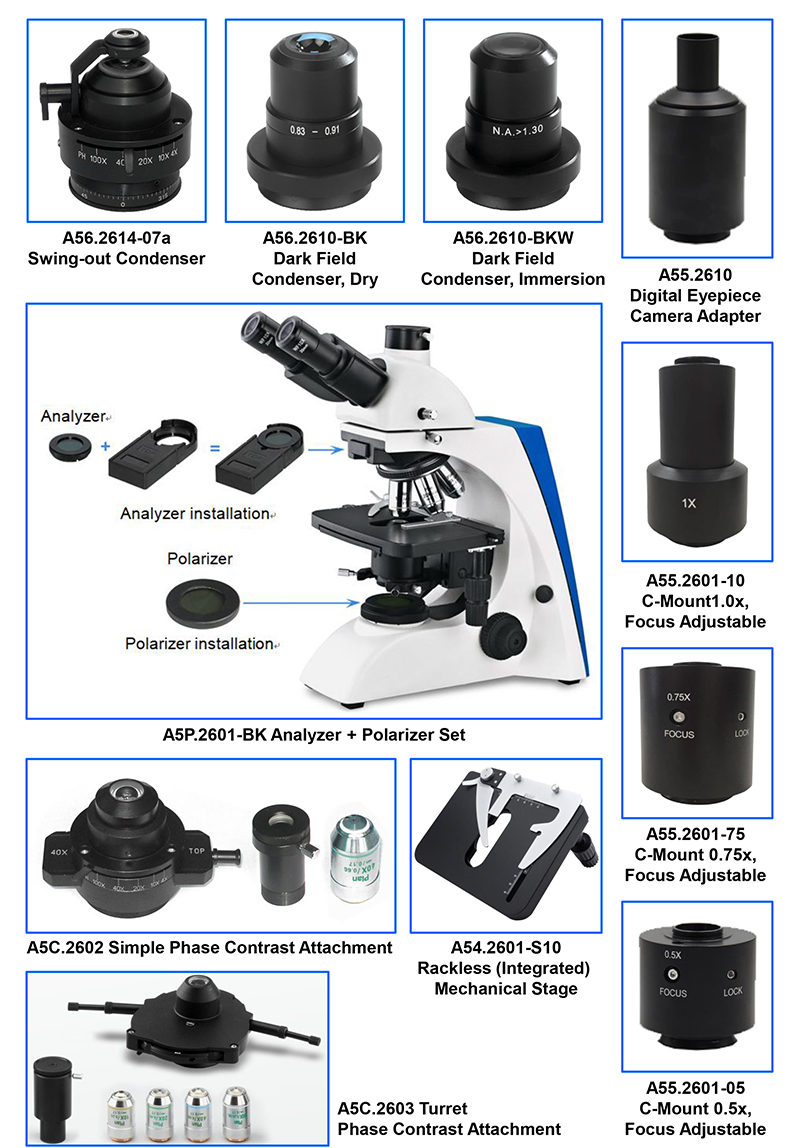 Mechanical Trinocualr Laboratory Metal Microscope Double Layer LED OPTO-EDU A12.2602 400X