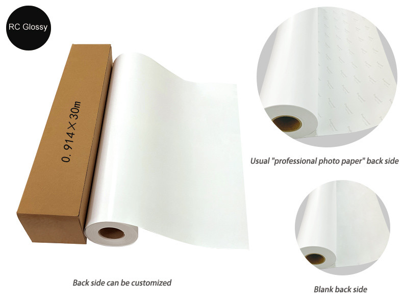 High Glossy 36 '' RC Glossy Photo Paper 260gsm With Vivid Printing Color