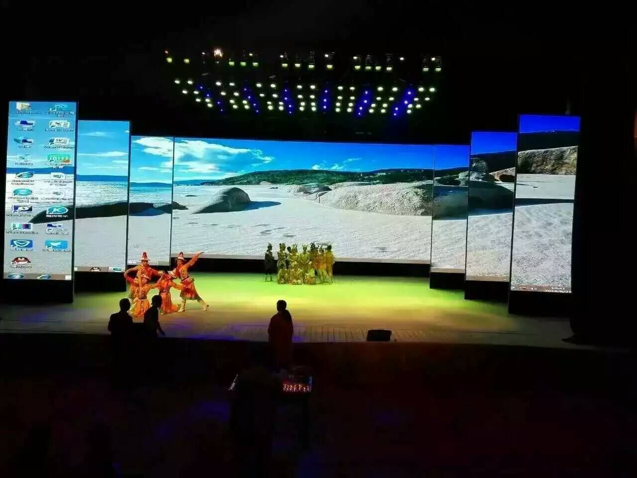 Waterproof P4.81mm 500*1000mm Cabinet Stage LED Screens For Events Aluminum Cabinet Material