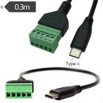 Type-C 3.1 USB Female Male Jack To 5-pin Screw Terminals Adapter Expansion Cable