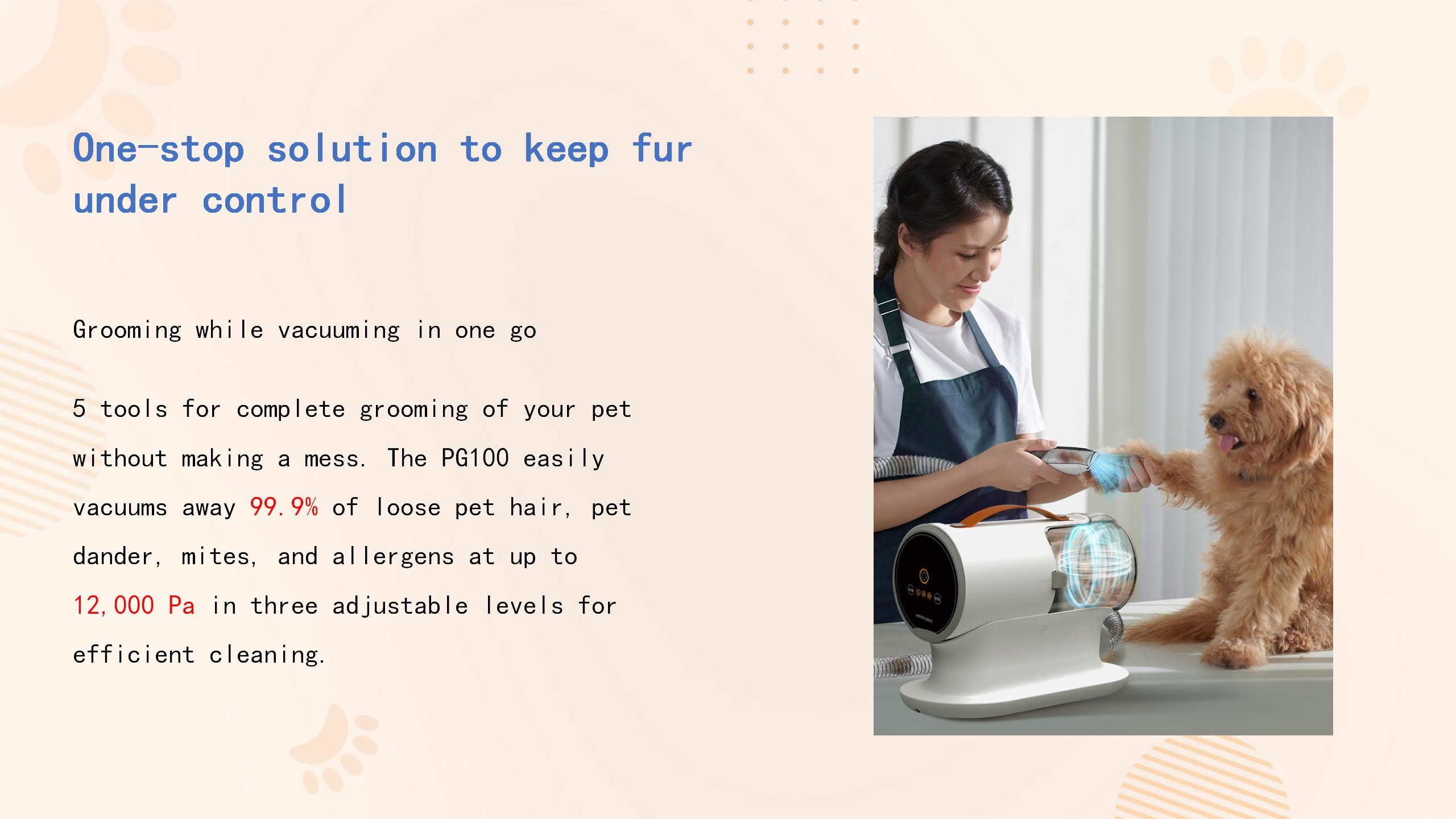 Hose Storage Electric Clipper 5 In 1 Pet Grooming Kit For Dog Cat Hair Remover