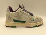 Beige Soft Cow Leather Upper Tennis Shoes Non Slip ROHS Approved